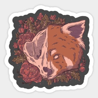 Autumn Red Panda Skull Sticker